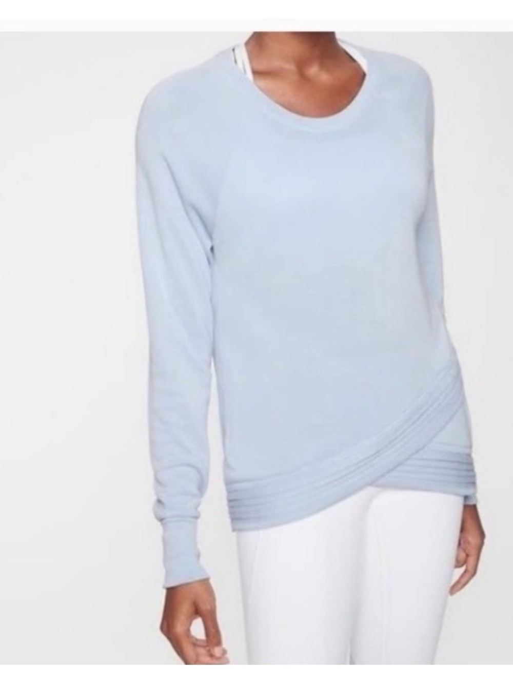 Athleta Serenity Criss Cross Sweatshirt. Light blue. Size Small
